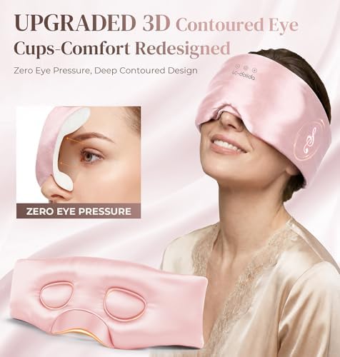 LC-dolida 3D Silk Bluetooth Sleep Mask, Mulberry Silk Sleep Mask - Image 2