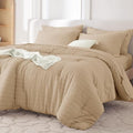 MUXHOMO 7 Pieces Queen Comforter Set, Seersucker Bed in a Bag Queen Size by MUXHOMO