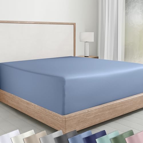 Soft Natural 100% Cotton Sateen King Fitted Sheets by CaliforniaDesignDen
