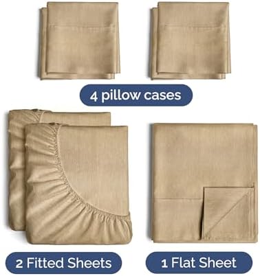 Split King 7 Piece Bed Sheet Set - Image 2