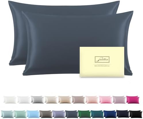 Silk Pillow Cases 2 Pack, Soft Breathable and Sliky Standard Size Pillow Cases by Suatien