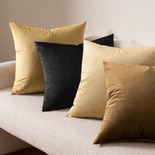 MIULEE Velvet Throw Pillow Covers 20x20 Inch Pack of 2 Black - Image 3