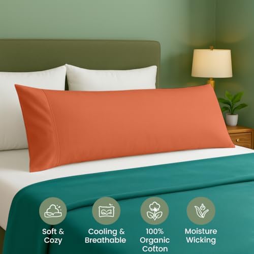 Cotton Delight Organic Cotton Body Pillow Cover 20x72 – 600 Thread Count Sateen - Image 2