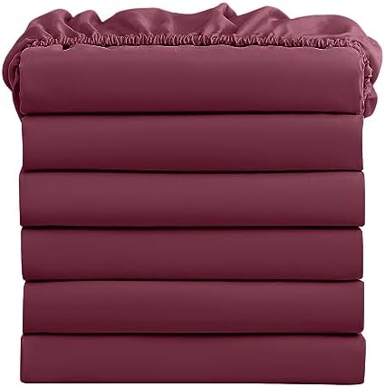 FreshCulture Twin Fitted Sheets, Bulk Pack of 6, Deep Pocket, Soft Microfiber by FreshCulture