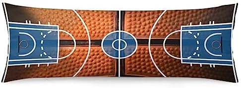 Basketball Body Pillow Cover Basketball Court Sports Playground Pattern Floor by KENADVI
