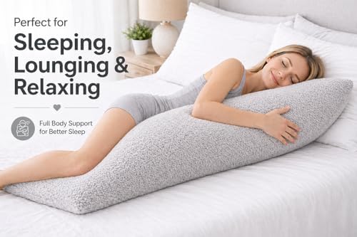 REAFORT Sherpa Body Pillow Cover 21"x54", Zipper Closure - Image 4