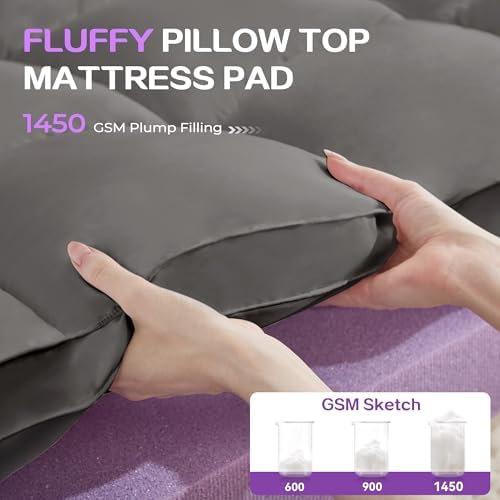 SINWEEK Dual Layer 5 Inch Memory Foam Mattress Topper Full Size, 2 Inch Gel - Image 6