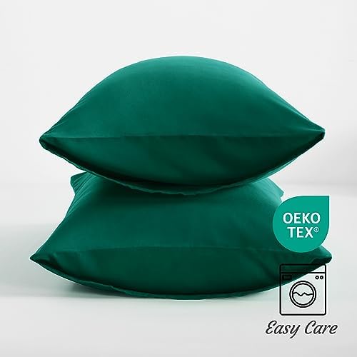 NTBAY Standard Microfiber Pillowcases, Dark Green - Image 4
