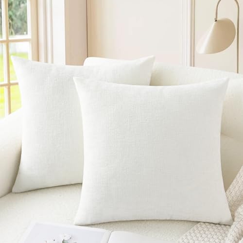 CaliTime Decorative Couch Throw Pillow Covers 26 X 26 Inches True White by CaliTime
