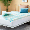 Linenspa 3 Inch Gel Memory Foam Mattress Topper – Egg Crate Style, Reversible by Linenspa