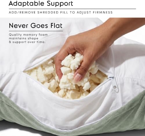 Nestl Reading Pillow for Bed, Back Pillow for Sitting Up in Bed, Sage Green - Image 3