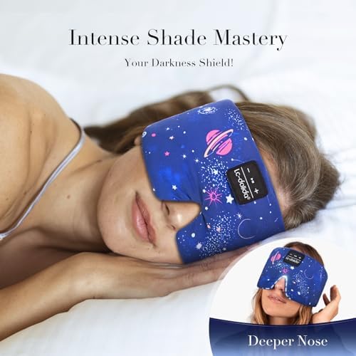 LC-dolida Sleep Mask with Bluetooth Headphones, Extra Large Silk Eye Mask - Image 2