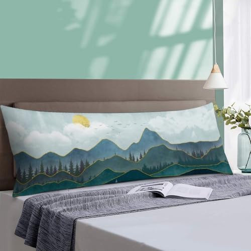 Mountain Peaks Body Pillow Cover Forest Pillowcase - Image 4
