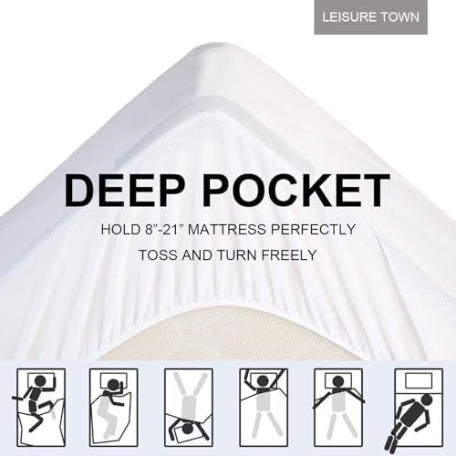 LEISURE TOWN Cotton Twin Mattress Pad Fitted Quilted Mattress Cover - Image 5