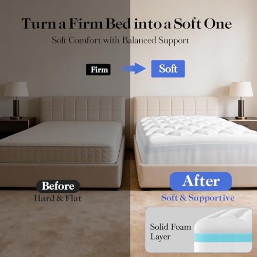 OhGeni Cooling 4 Inch Twin Size Dual Layer Mattress Topper, 2 Inch Gel Memory - Image 3