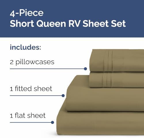 Short Queen Size 4 Piece Bed Sheet Set - Image 2