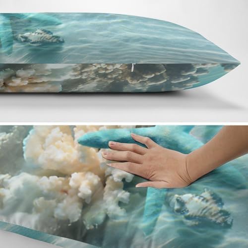 Nautical Coastal Body Pillow Cover Blue Pillowcase - Image 5