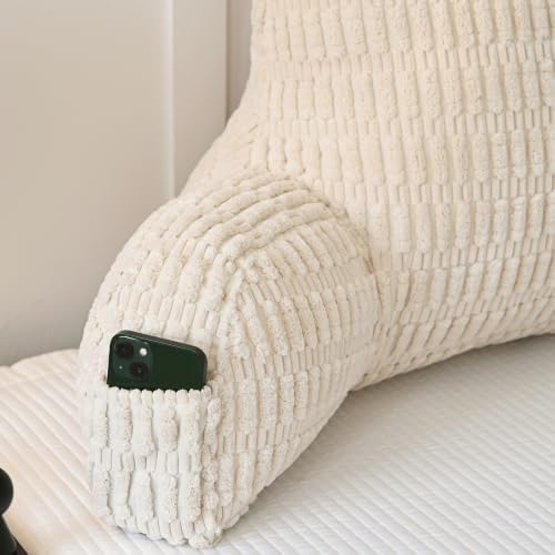 Corduroy Reading Pillow for Sitting in Bed, Large Backrest Bed Pillow - Image 6