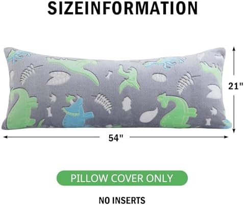 HOMBYS Glow in The Dark Body Pillow Cover, Soft Velvet Fluffy Bed Pillow Case - Image 3