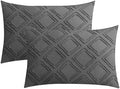 JELLYMONI Grey Grid Tufted Pillowcases Standard Size by JELLYMONI