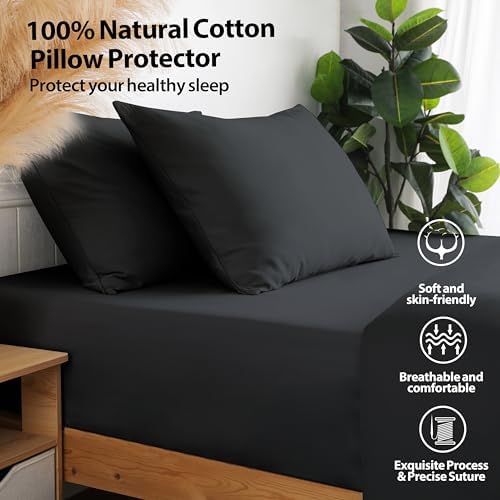100% Cotton Zippered Pillow Protectors King Size - Image 4