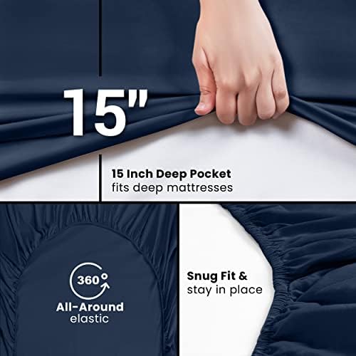Twin Fitted Sheet, Ultra Soft Fits Up to 15 Inch Deep Pocket - Image 3