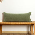 JoraLion Chenille Lumbar Pillow Covers 14X36 inch Olive Sage Green by JoraLion