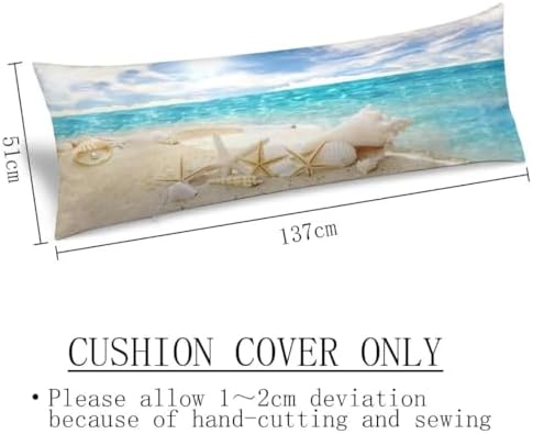 Beach Body Pillow Cover Summer Starfish Seashell on Beach Nautical Long Pillow - Image 3