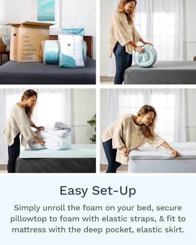 Viscosoft 4 Inch Hybrid Mattress Topper Twin - Image 5