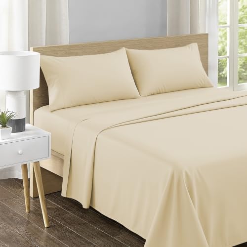 Feather & Stitch 100% Cotton Sateen 500 TC Split King Size Bed Sheet Set - Image 2