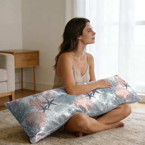 Coastal Pillow Covers Body Cooling Pillow Cases, Sea Shells and Coral Body - Image 6