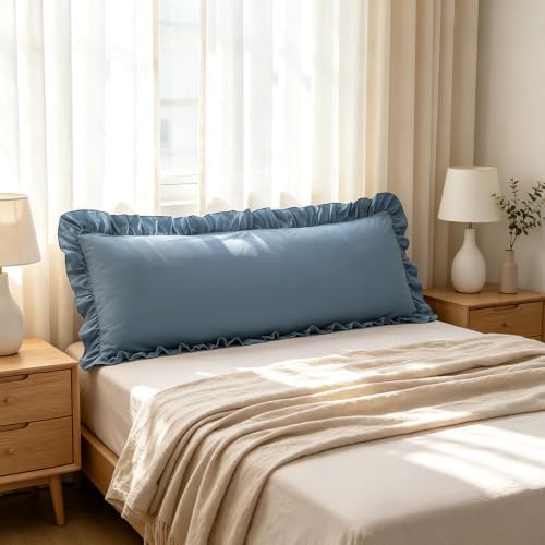 Ruffle Body Pillow Pillowcase, Slate Blue - Image 4