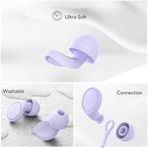 Jayine 2 Pairs Ear Plugs for Sleeping, Soft Full Silicone Ear Plugs for Noise - Image 5