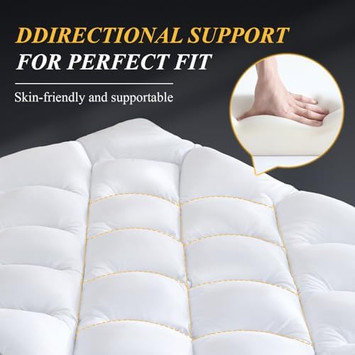DOWNCOOL 3 Inch Full Mattress Topper, Ultra Thick and Fluffy Supportive Memory - Image 6