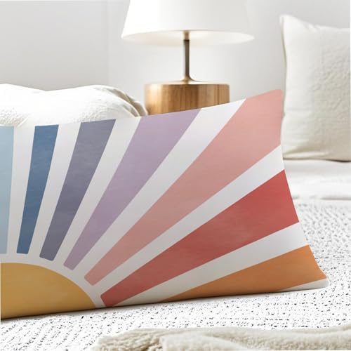 Boho Colorful Sun Sunshine 20x54 Body Pillow Cover, Boho Room Decor, Mid - Image 5