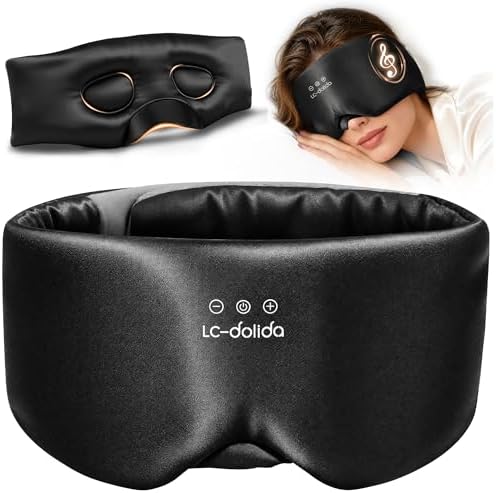 LC-dolida 3D Silk Bluetooth Sleep Mask, Mulberry Silk Sleep Mask by LC-dolida