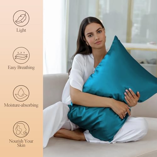 Silk Like Satin Pillowcase Cal King Size, 2 Pack, 20x40 Inches - Image 2