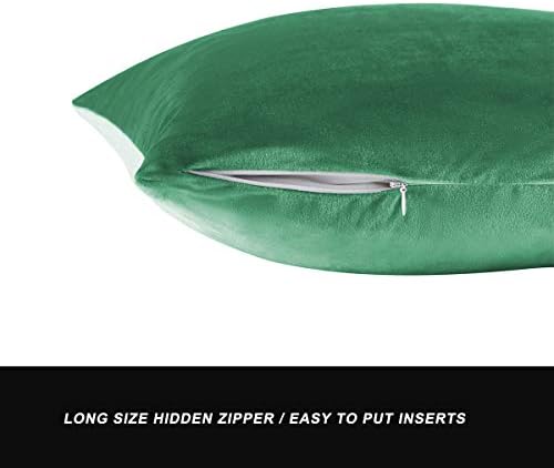 GIGIZAZA Mint Turquoise Velvet Decorative Throw Pillow Covers - Image 3