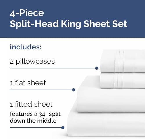 Flex Top Split Head King 4 Piece Sheet Set - Image 2