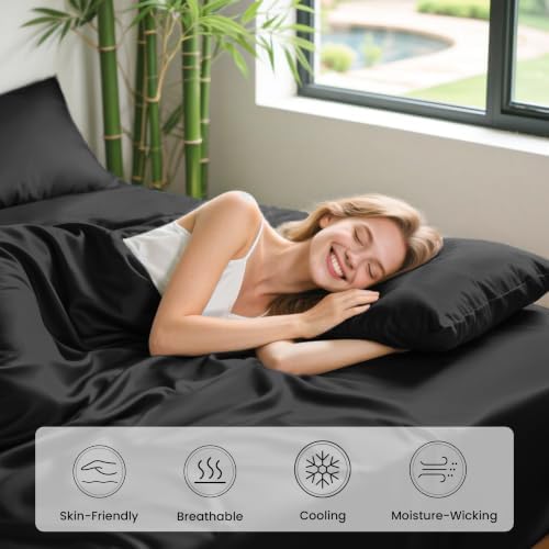Love's cabin 4 Piece California King Size Sheet Set, 100% Rayon Derived from - Image 5