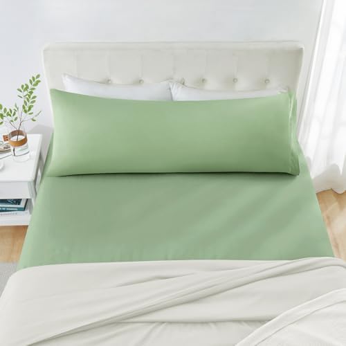 MILVOWOC Brushed Microfiber Body Pillowcases, Sage Green, 20x48 Inch - Image 4