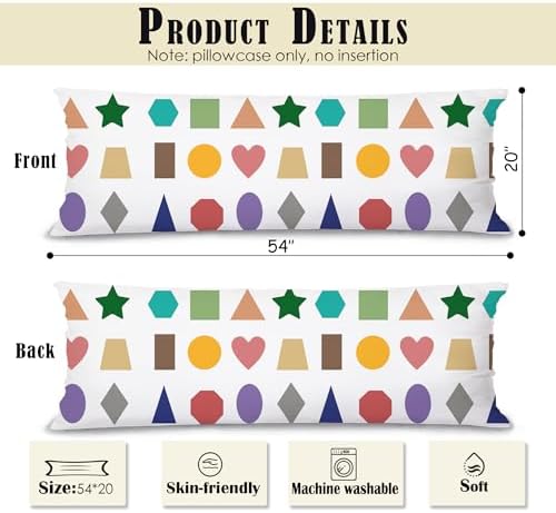 Boho Colorful Shapes 20x54 Body Pillow Cover, Nursery Decor - Image 2