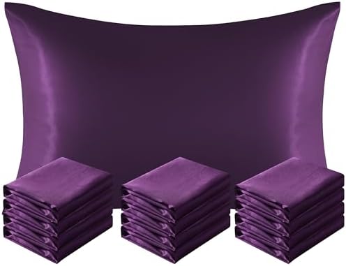 NTBAY 12 Pack Satin Standard Pillowcases by NTBAY