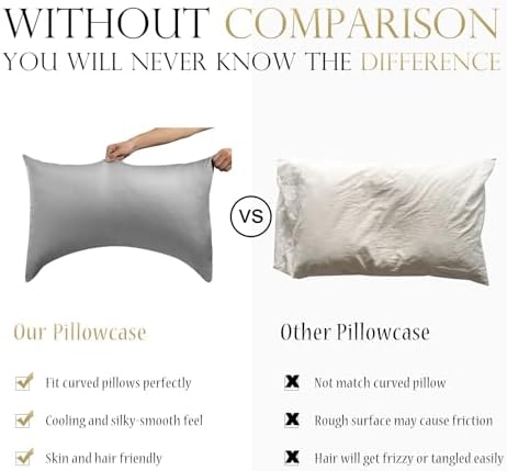 Crescent Curved Side Sleeper Pillowcase Queen 1 Pack 20 * 30 Light Gray - Image 2
