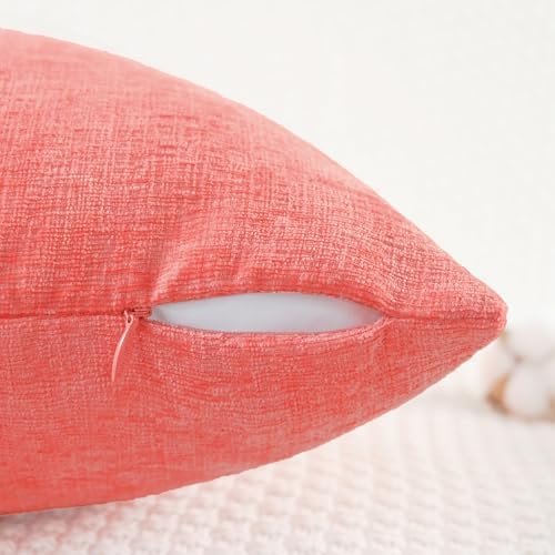 CaliTime Decorative Couch Throw Pillow Covers 18 X 18 Inches Living Coral - Image 3