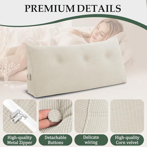 Headboard Pillow Twin, Wall Backrest Wedge Pillow Headboard - Image 5
