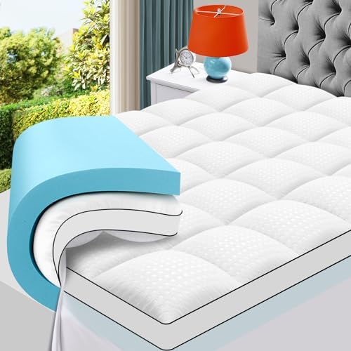 MASVIS Full Size Dual Layer 4 Inch Memory Foam Mattress Topper, 2 Inch Gel by MASVIS