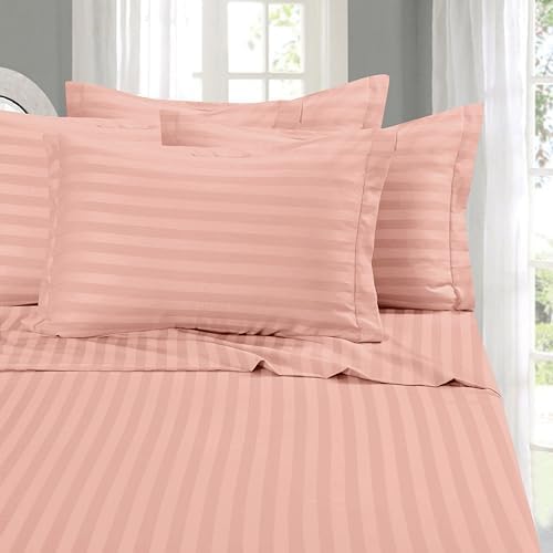 Elegant Comfort 4-Piece Damask Stripe Sheet Set, Dusty Rose by ELEGANTCOMFORT