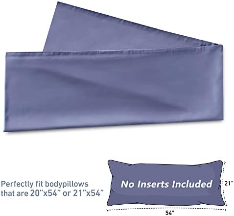 Leeden 100% Cotton Body Pillow Cover 21x54, Envelope Closure, Steel Blue - Image 3