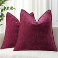 decorUhome Chenille Rhododendron Throw Pillow Covers 18x18 Set of 2 by decorUhome